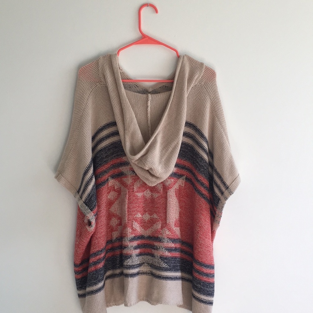 Beautiful boho hooded poncho